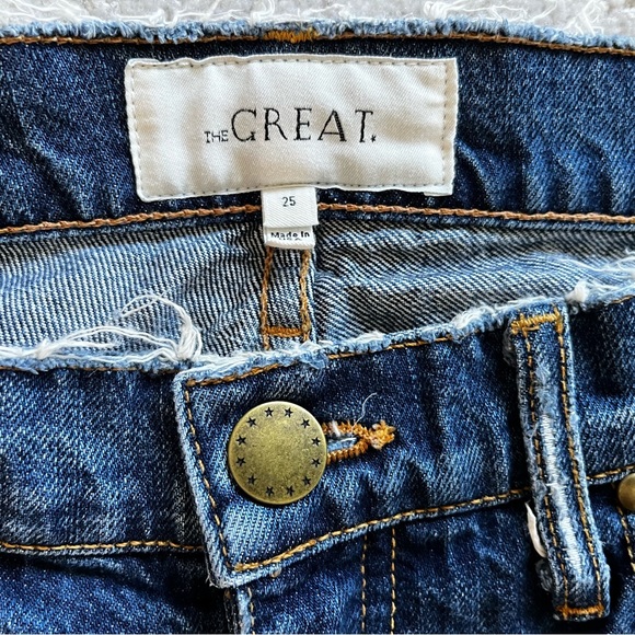 The GREAT The Gent Button Fly Cropped Jeans Size 25 Trendy Stylish Effortless - Picture 5 of 11